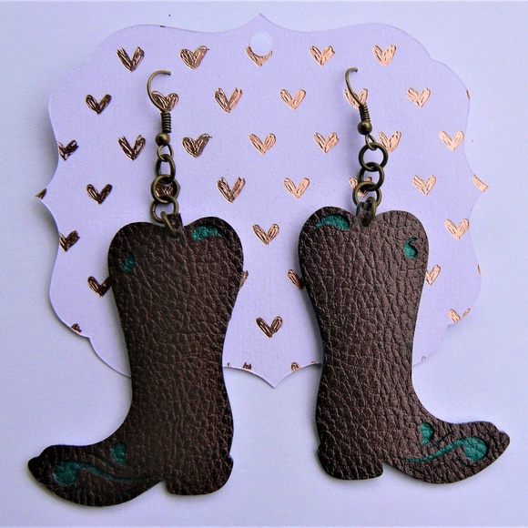 Faux Leather Earrings - Picture 3 of 3